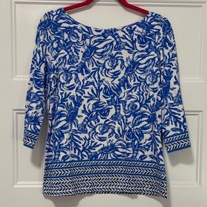 Lilly Pulitzer Waverly Top Lobster On A Roll